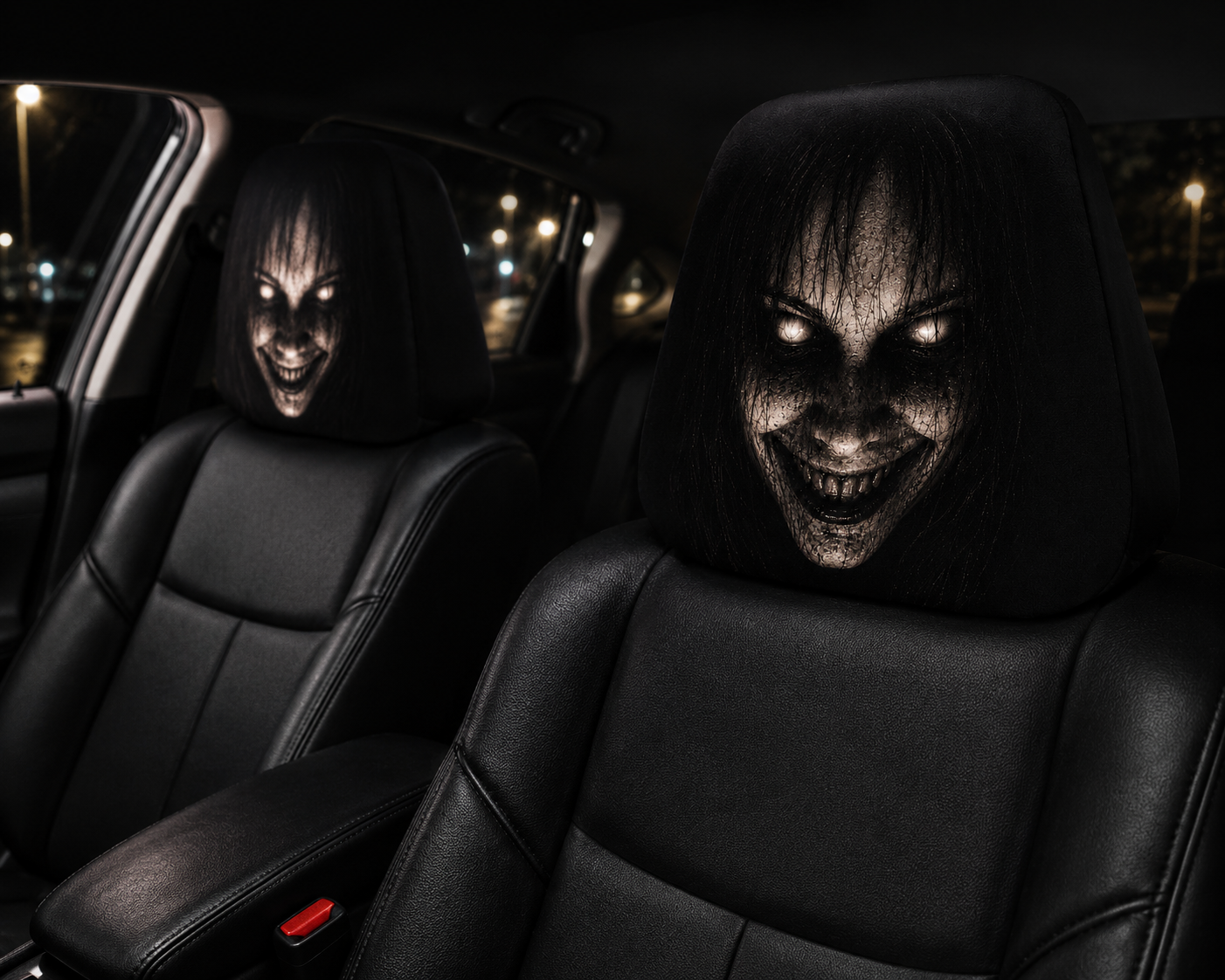 2 Piece Set - The Watcher Head Car Seat Cover