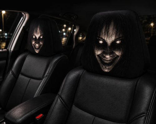 2 Piece Set - The Watcher Head Car Seat Cover